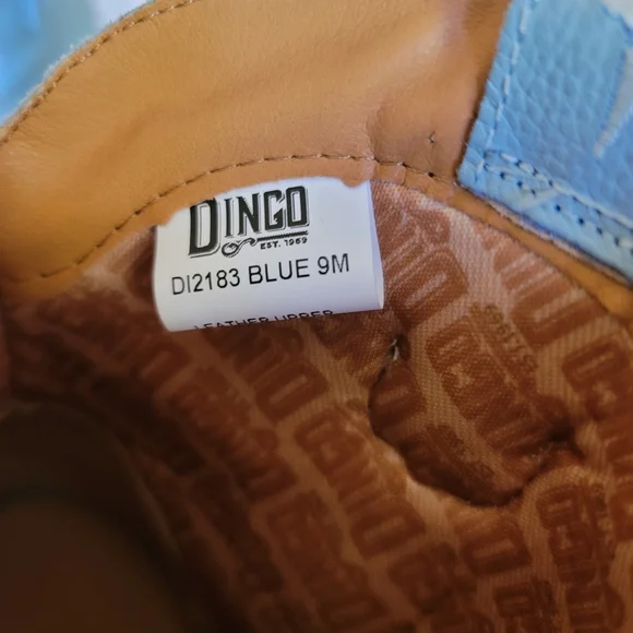 Dingo Sweetheart Floral Embroidered Snip Toe Pull On Casual Boots Ankle Blue - Picture 6 of 7